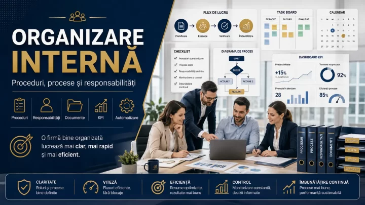 Organizare internă firmă 2026 – proceduri, procese și responsabilități