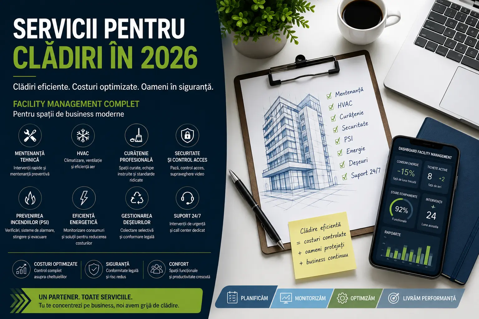 Servicii pentru clădiri 2026 – facility management, mentenanță și eficiență