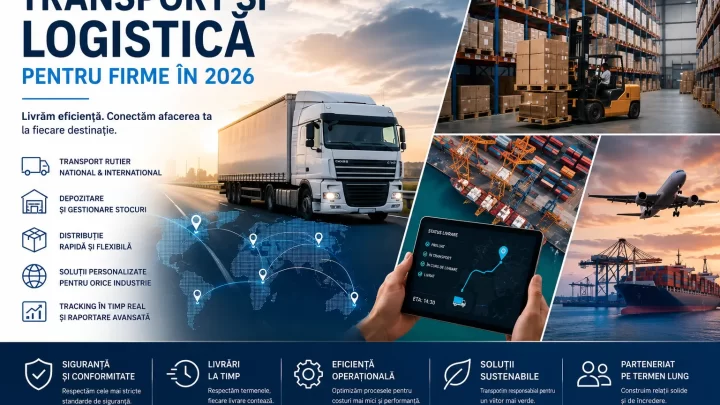 Transport și logistică pentru firme 2026 – livrări, depozitare și tracking
